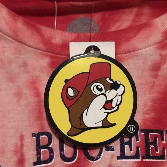 Buc-ees Shirt Unisex Small Red Tie-Dye Graphic Beavers Baseball Tee Short Sleeve - Picture 3 of 6